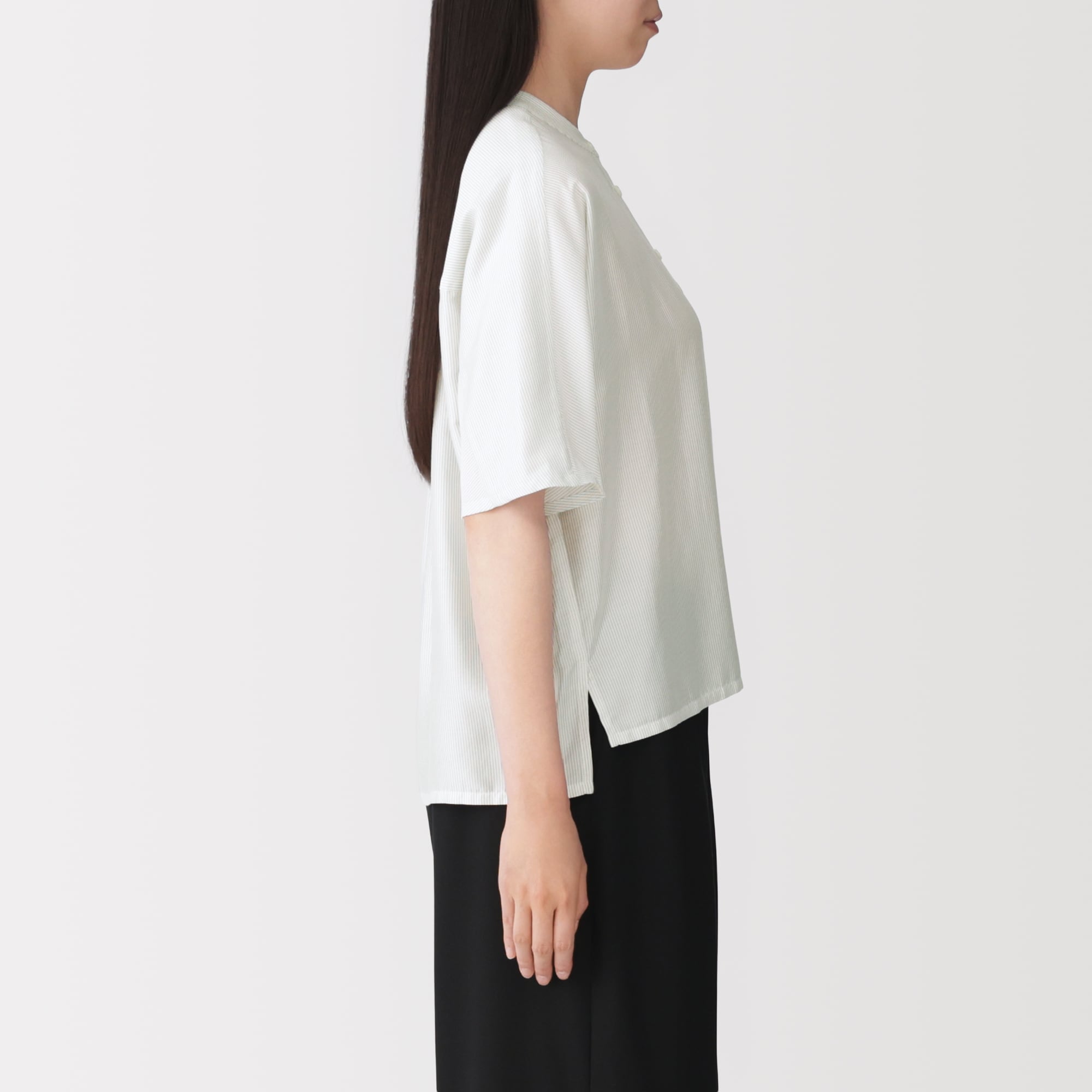 婦人 なめらか 五分袖ブラウス | 無印良品