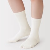 婦人　足なり直角　履き口やわらか　たび型　靴下