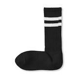 婦人　足なり直角　履き口やわらか　くしゅっと履ける　リブ編み靴下（ライン）