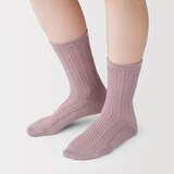 婦人　足なり直角　履き口やわらか　レーヨン混薄手　透かし編み靴下