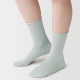 婦人　足なり直角　履き口やわらか　なめらか薄手　トップロール靴下