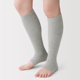 婦人　足なり直角　つま先なし　着圧ハイソックス