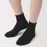 紳士　足なり直角　あったか綿　厚手ショート丈靴下（ウール入り）