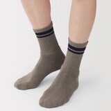 紳士　足なり直角　あったか綿　厚手靴下（ライン／ウール入り）