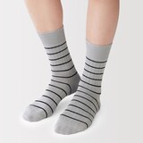 紳士　足なり直角　ボーダー柄靴下