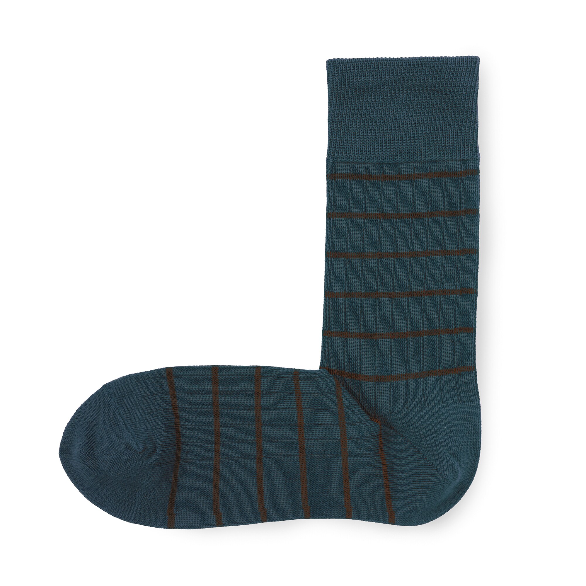紳士　足なり直角　ボーダー柄靴下