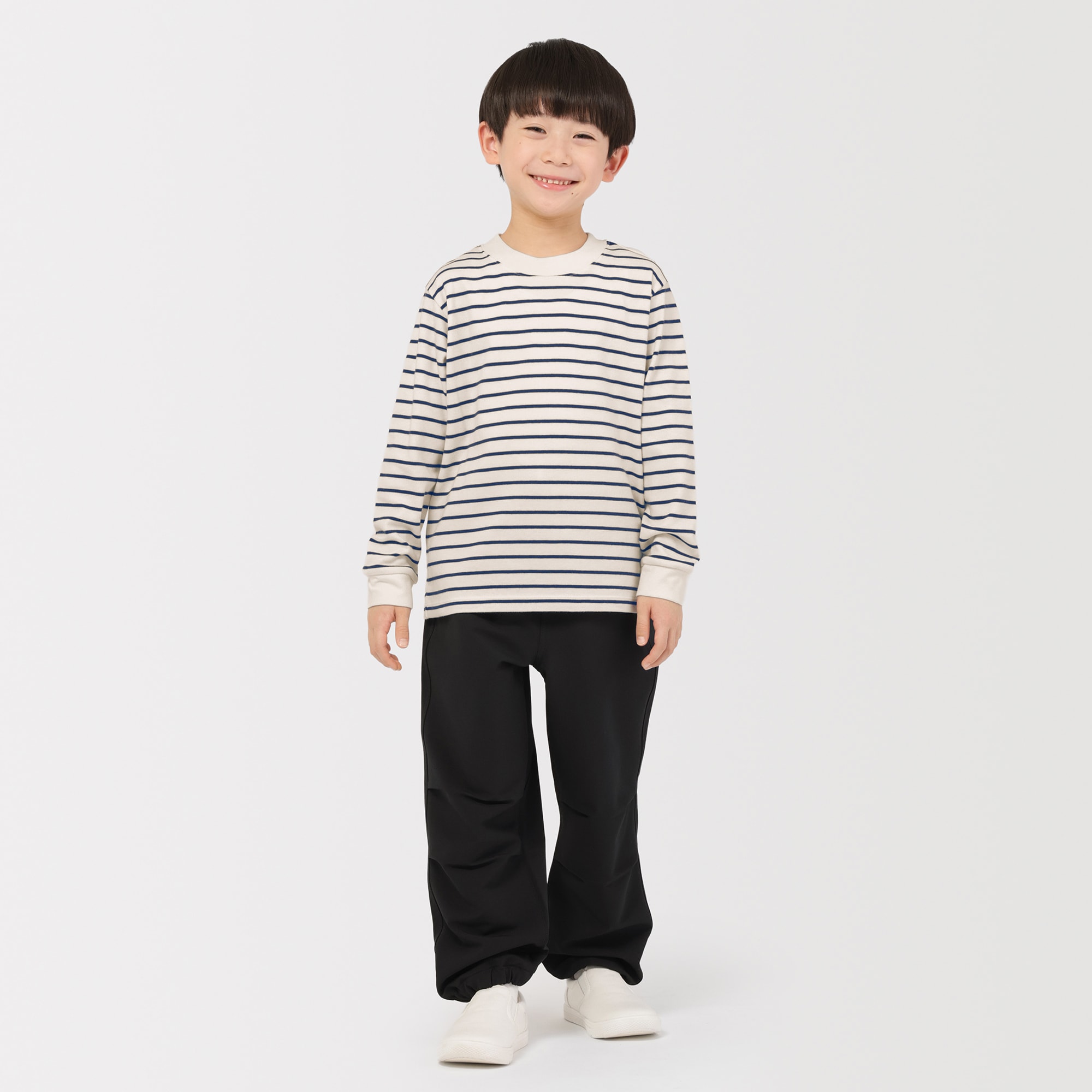 キッズ　両面起毛クルーネック長袖Ｔシャツ