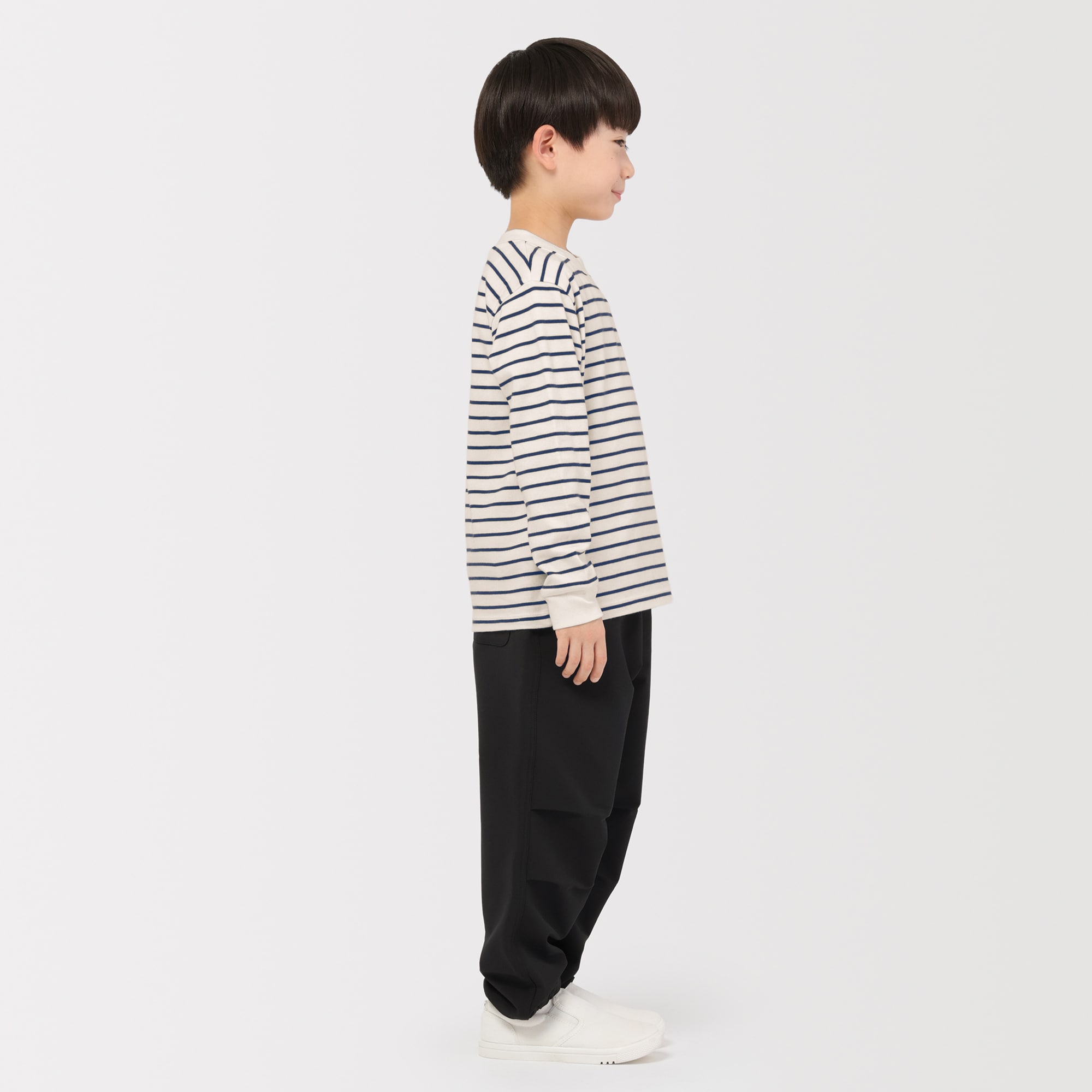 キッズ　両面起毛クルーネック長袖Ｔシャツ