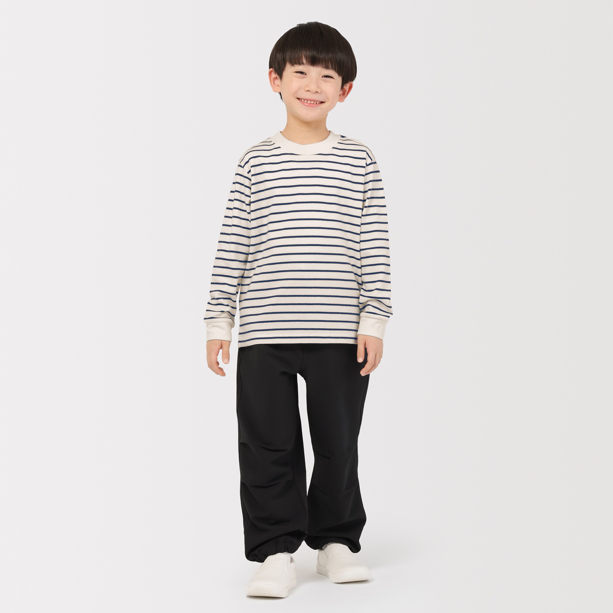 キッズ　両面起毛クルーネック長袖Ｔシャツ
