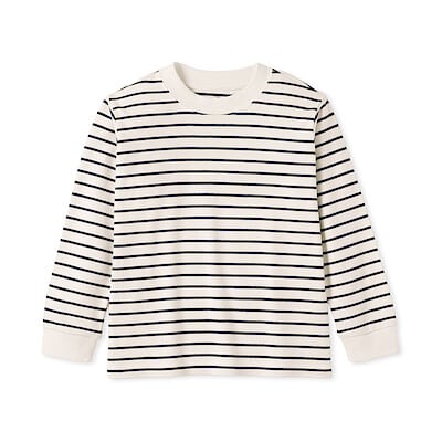 キッズ　両面起毛クルーネック長袖Ｔシャツ
