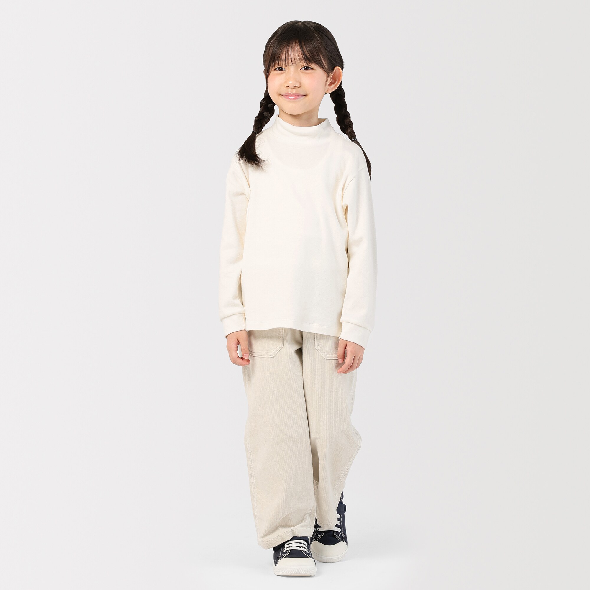 キッズ　両面起毛ハイネック長袖Ｔシャツ