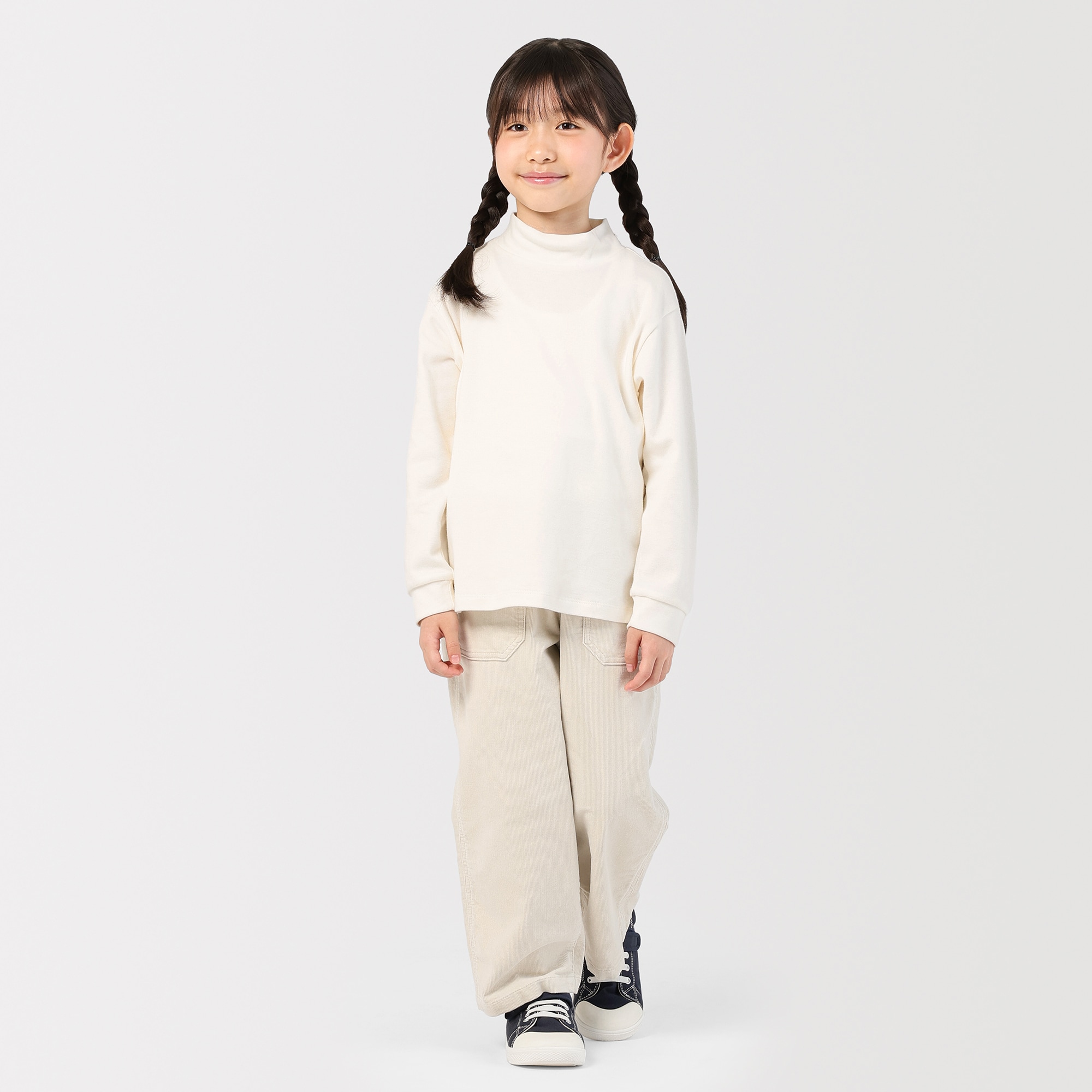 キッズ　両面起毛ハイネック長袖Ｔシャツ