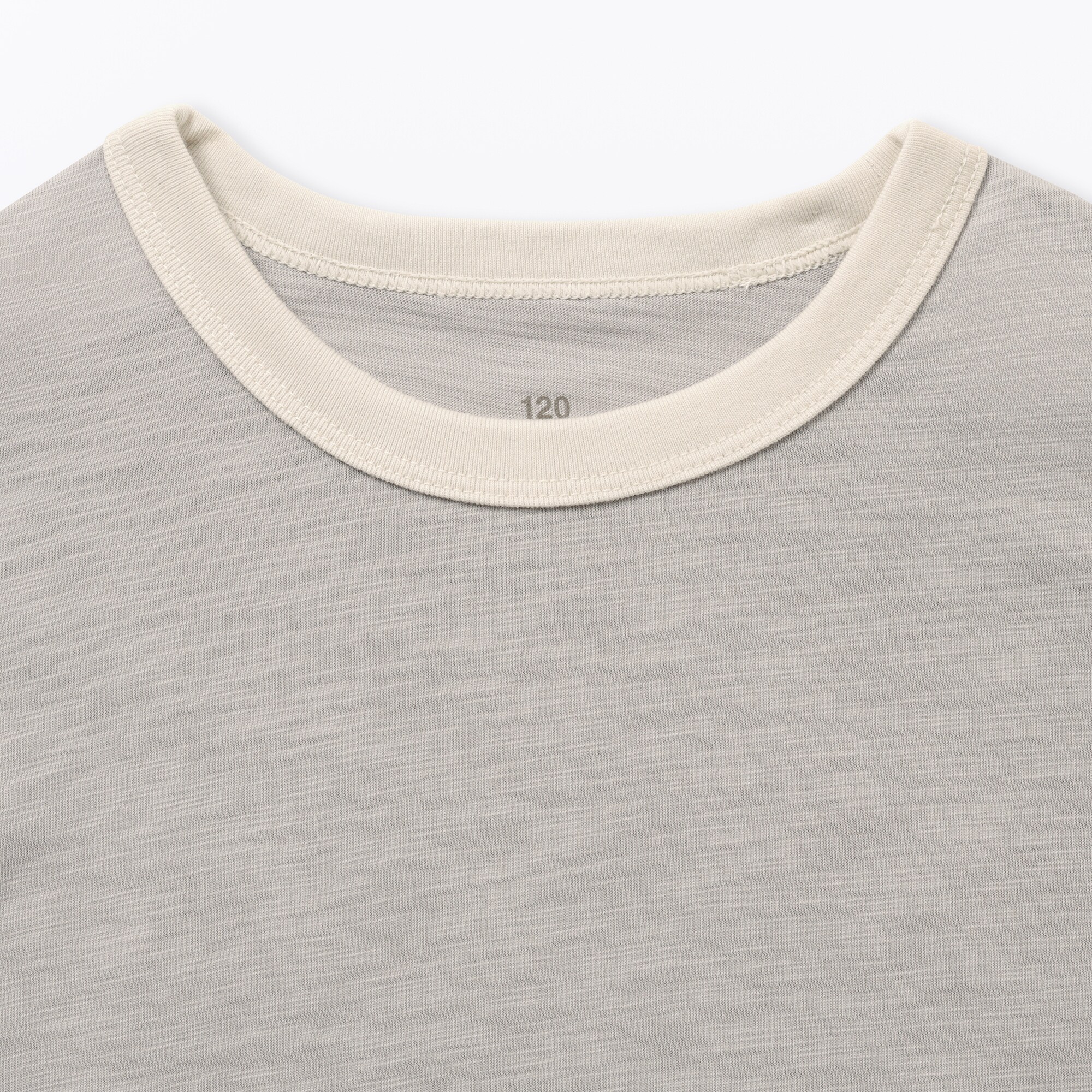 キッズ　肌離れの良いムラ糸クルーネック五分袖Ｔシャツ