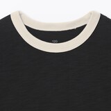 キッズ　肌離れの良いムラ糸クルーネック五分袖Ｔシャツ