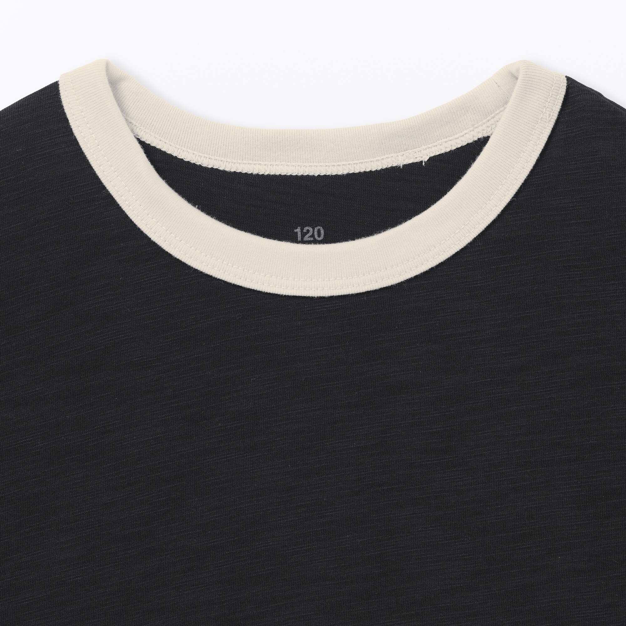 キッズ　肌離れの良いムラ糸クルーネック五分袖Ｔシャツ