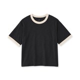 キッズ　肌離れの良いムラ糸クルーネック五分袖Ｔシャツ