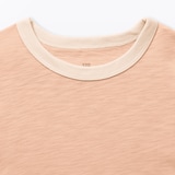 キッズ　肌離れの良いムラ糸クルーネック五分袖Ｔシャツ
