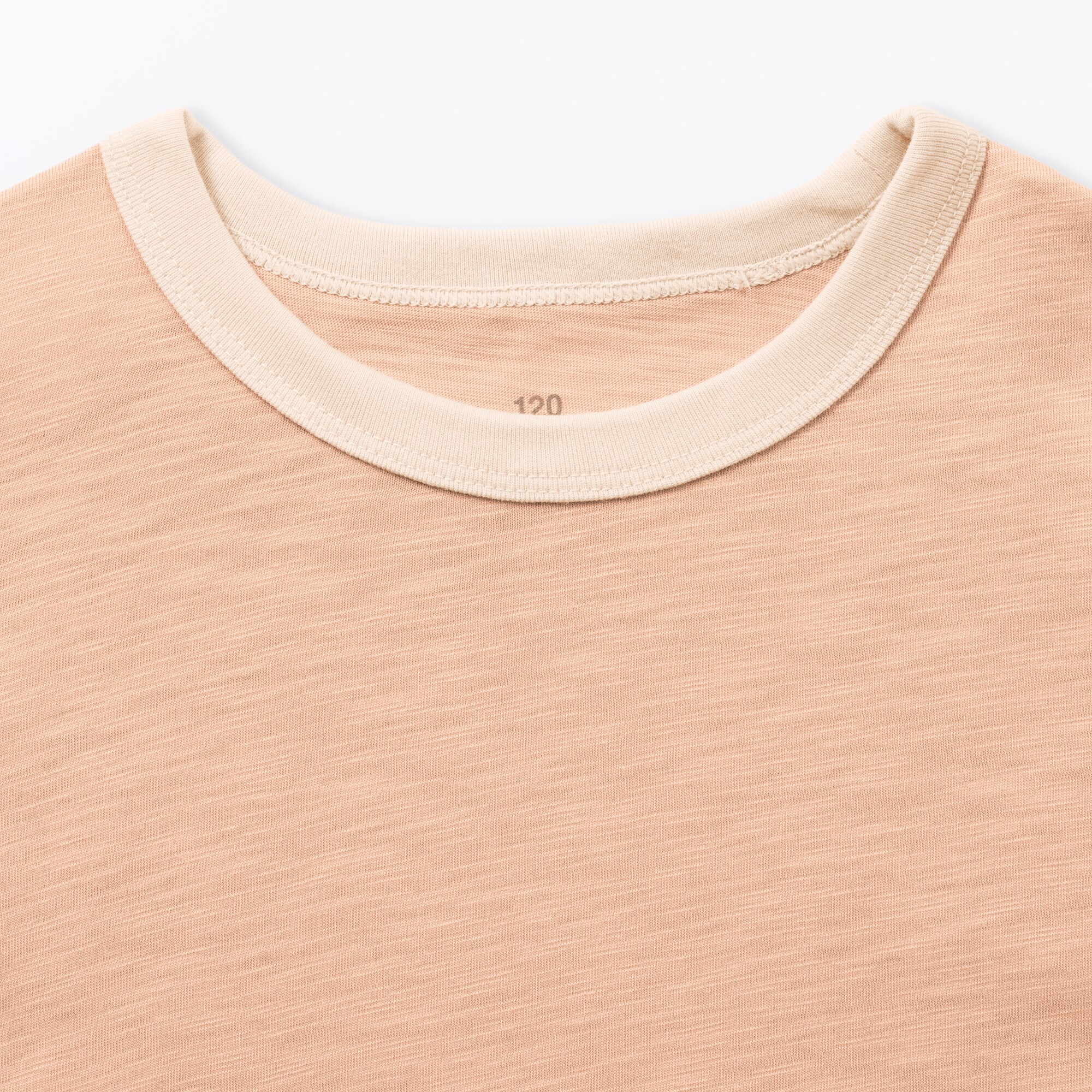 キッズ　肌離れの良いムラ糸クルーネック五分袖Ｔシャツ