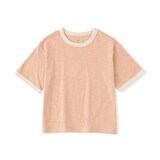 キッズ　肌離れの良いムラ糸クルーネック五分袖Ｔシャツ