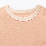 キッズ　肌離れの良いムラ糸クルーネック五分袖Ｔシャツ