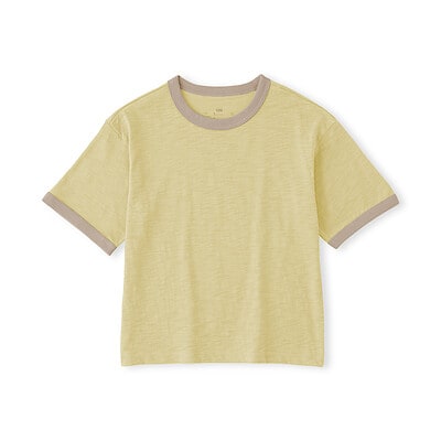 キッズ　肌離れの良いムラ糸クルーネック五分袖Ｔシャツ