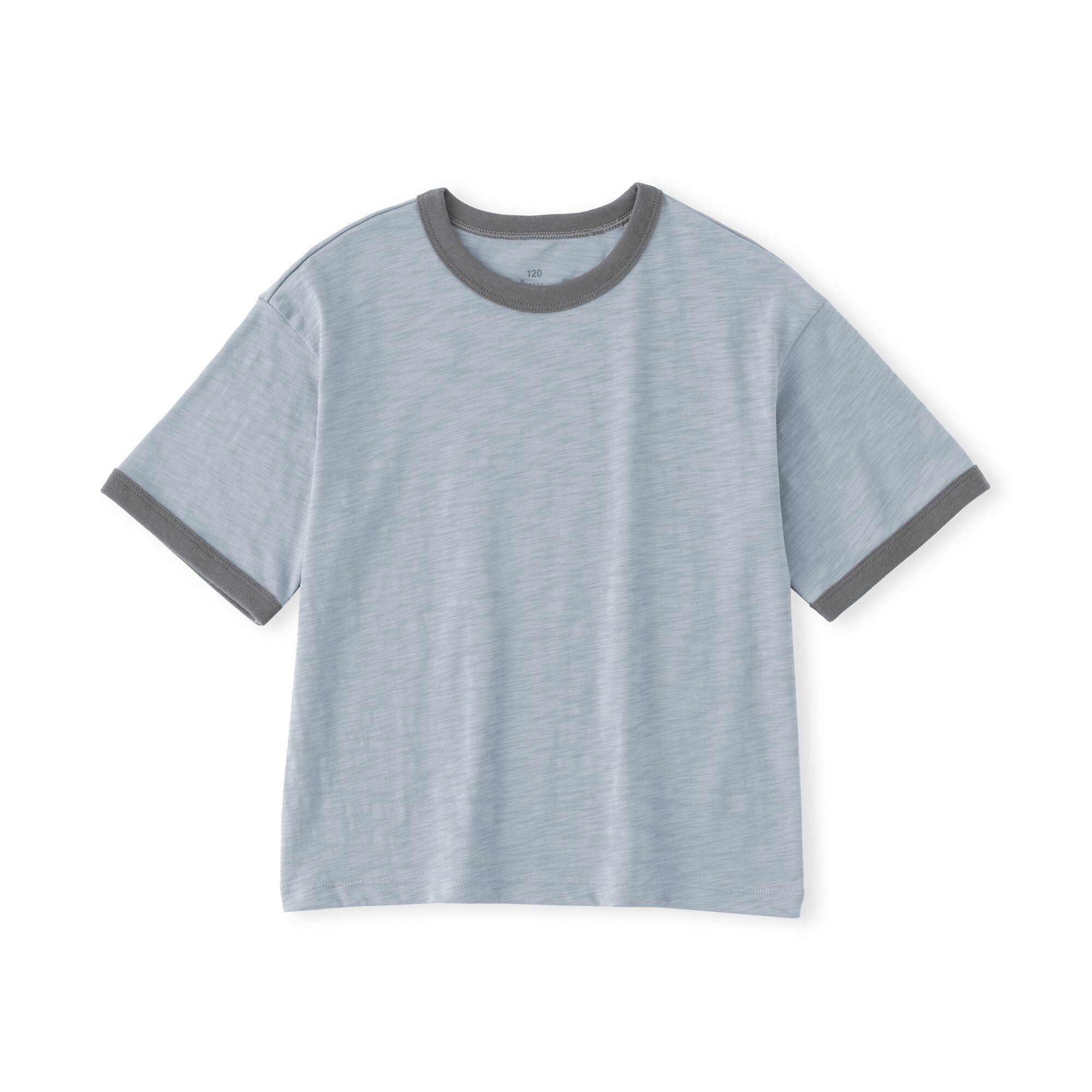 キッズ　肌離れの良いムラ糸クルーネック五分袖Ｔシャツ