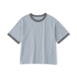 キッズ　肌離れの良いムラ糸クルーネック五分袖Ｔシャツ