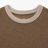 キッズ　肌離れの良いムラ糸クルーネック五分袖Ｔシャツ