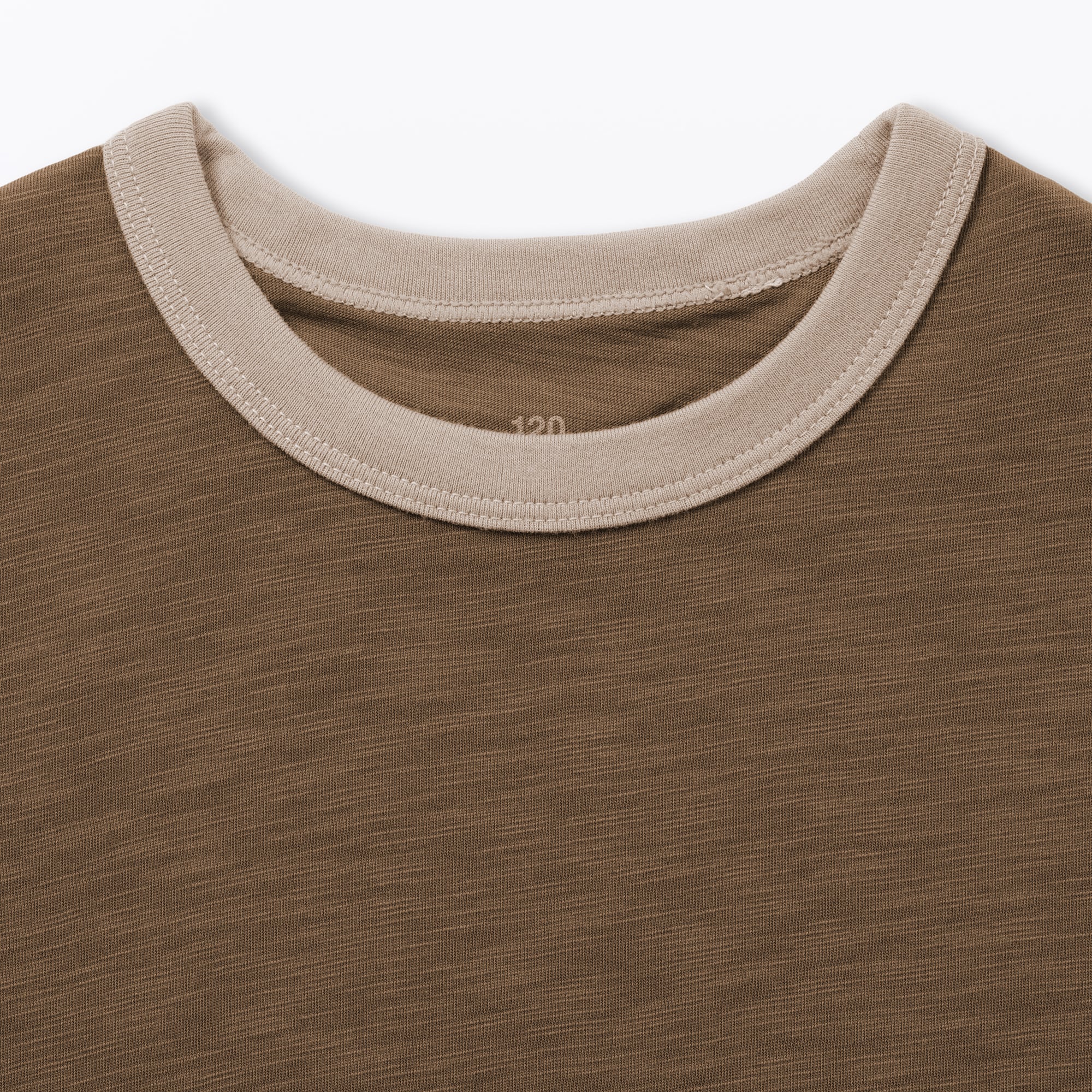 キッズ　肌離れの良いムラ糸クルーネック五分袖Ｔシャツ