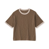 キッズ　肌離れの良いムラ糸クルーネック五分袖Ｔシャツ