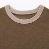 キッズ　肌離れの良いムラ糸クルーネック五分袖Ｔシャツ