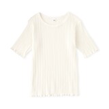 キッズ　透かし柄クルーネック半袖Ｔシャツ