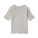 キッズ　透かし柄クルーネック半袖Ｔシャツ
