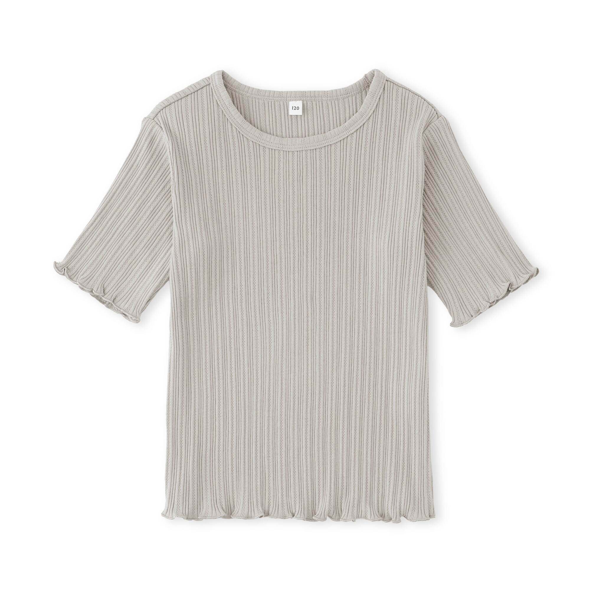 キッズ　透かし柄クルーネック半袖Ｔシャツ