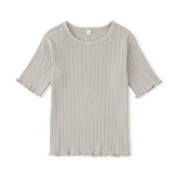 キッズ　透かし柄クルーネック半袖Ｔシャツ