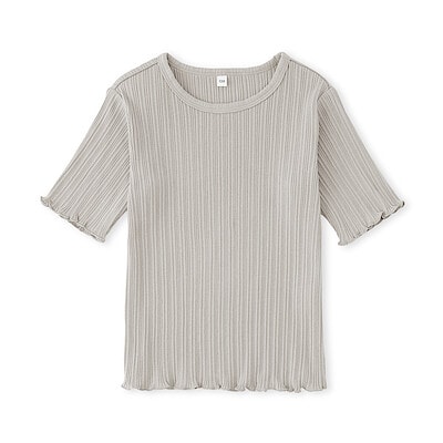 キッズ　透かし柄クルーネック半袖Ｔシャツ