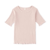 キッズ　透かし柄クルーネック半袖Ｔシャツ