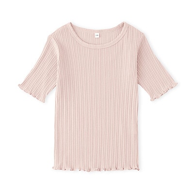 キッズ　透かし柄クルーネック半袖Ｔシャツ
