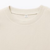 キッズ　素材に還るワッフル編みクルーネック五分袖Ｔシャツ