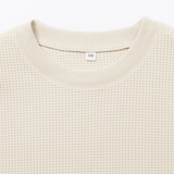 キッズ　素材に還るワッフル編みクルーネック五分袖Ｔシャツ