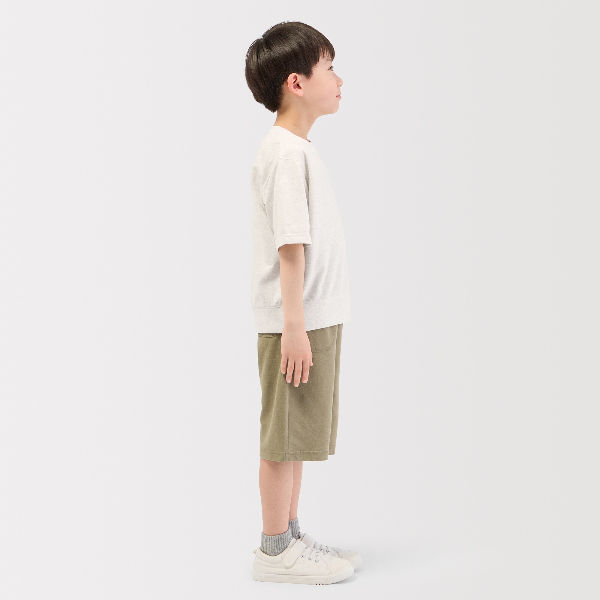 キッズ　ライトスウェットクルーネック五分袖Ｔシャツ