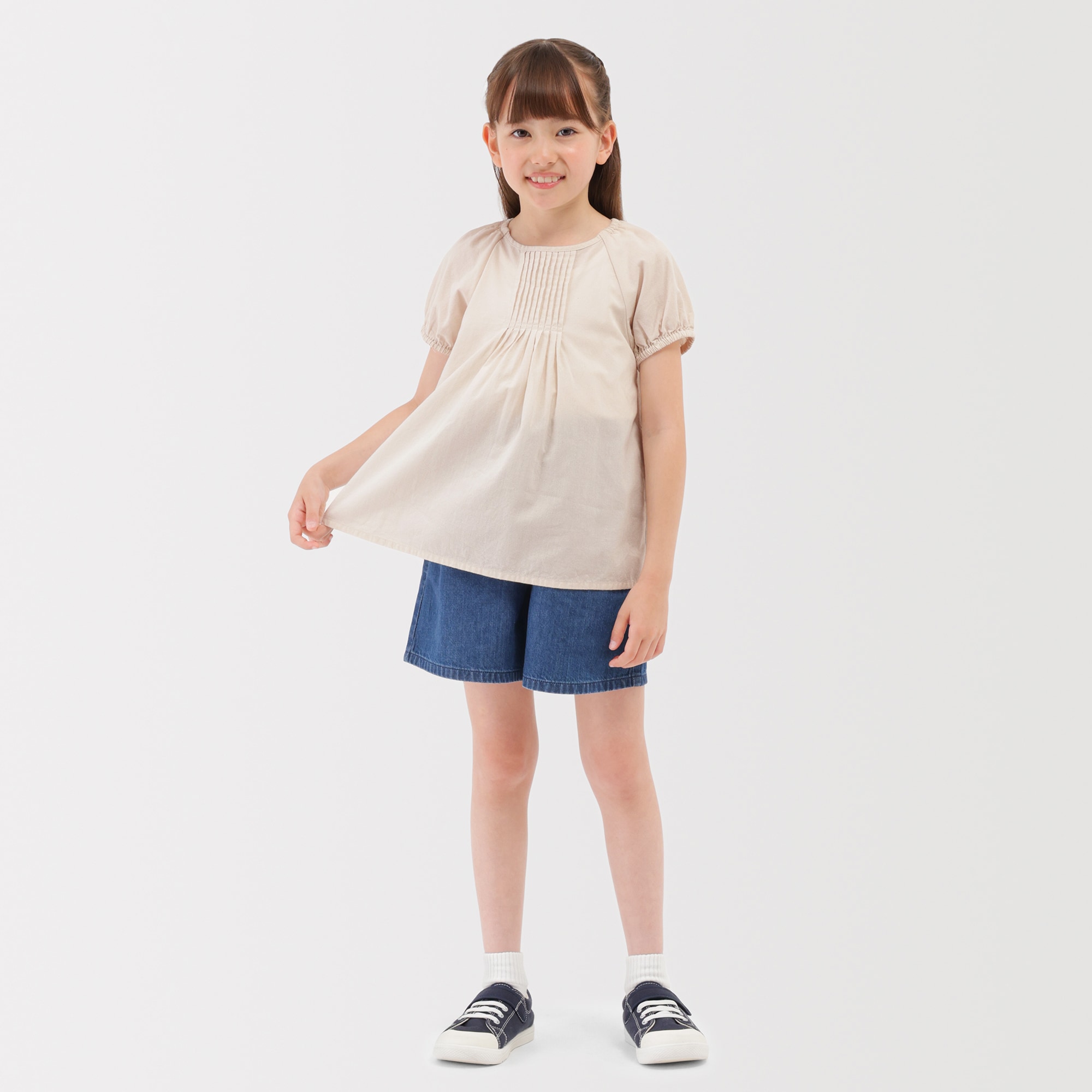 キッズ　涼感ブロード半袖ブラウス
