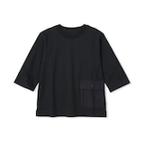 キッズ　見守りポケット付きクルーネック七分袖Ｔシャツ