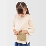 キッズ　見守りポケット付きクルーネック七分袖Ｔシャツ