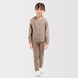 キッズ　洗えるニットクルーネックカーディガン