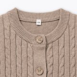 キッズ　洗えるニットクルーネックカーディガン