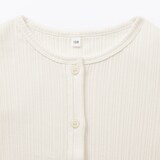 キッズ　透かし柄クルーネックカーディガン