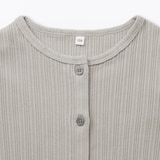 キッズ　透かし柄クルーネックカーディガン