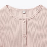 キッズ　透かし柄クルーネックカーディガン
