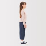 キッズ　透かし柄クルーネックカーディガン